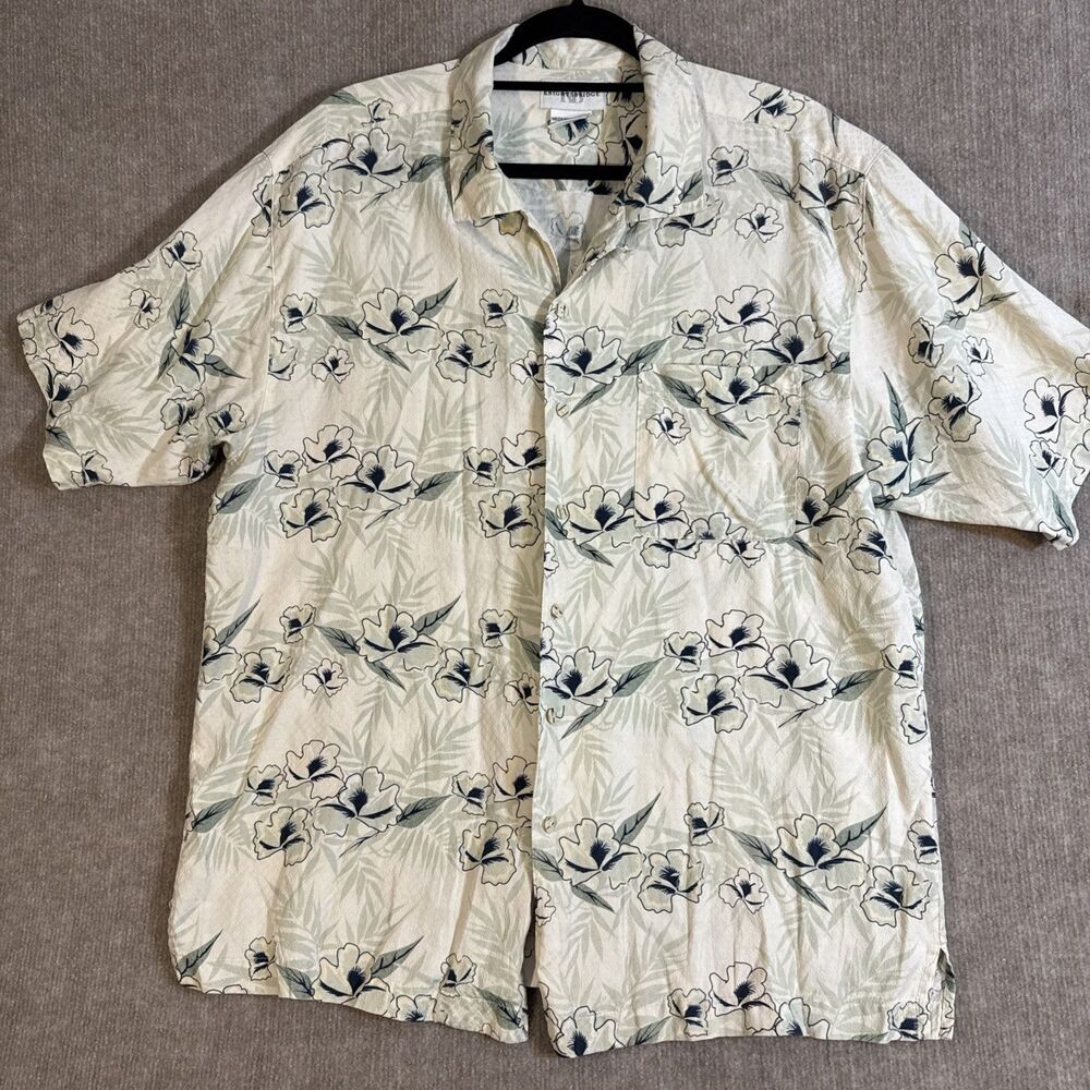 Knightsbridge Hawaiian Short Sleeve Dad Shirt Mens Size Medium Silk‎ Blend